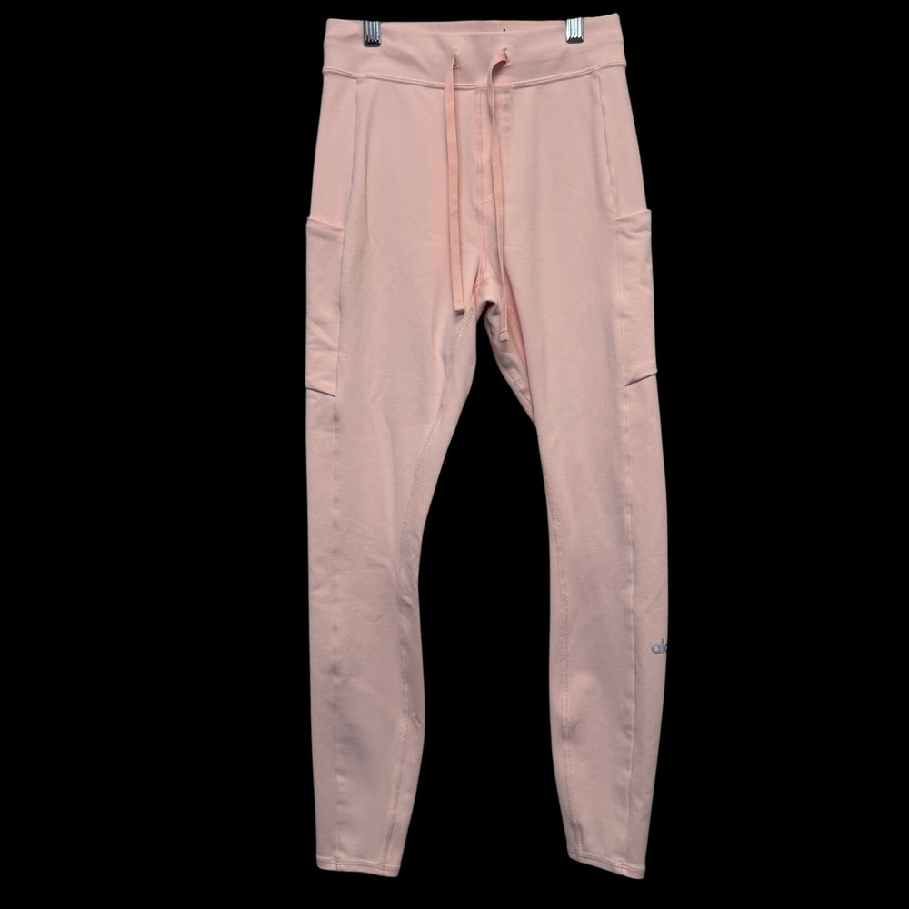 Alo Yoga Womens High Waist Cargo Leggings XS Peach Drawstring Pockets Athleisure